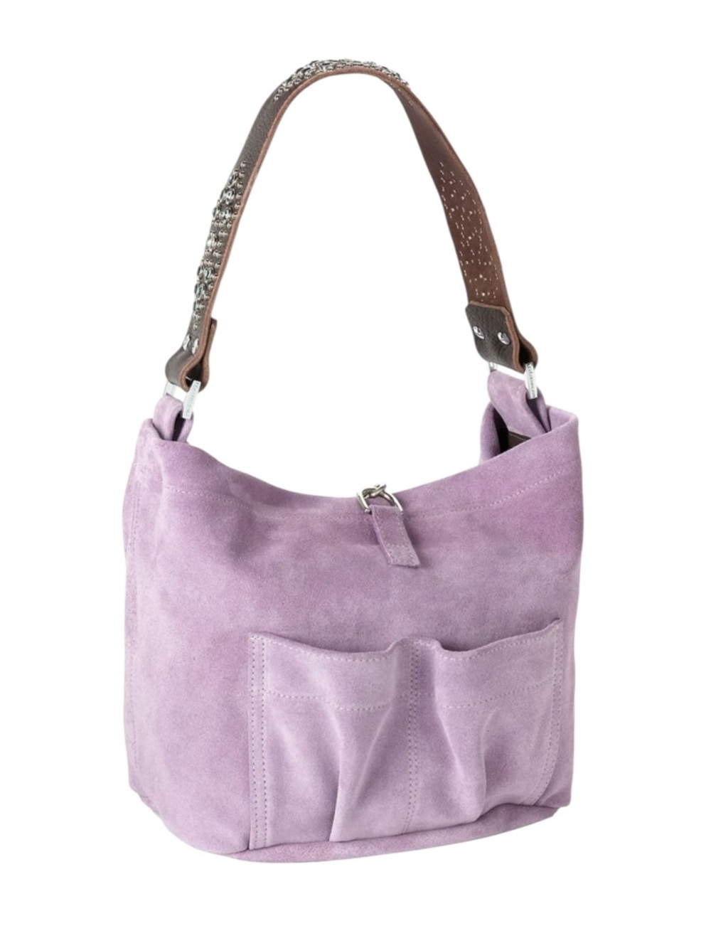 Deadstock: new Tylie Malibu ᪣ Utility Suede Hobo Bag ᪣ Crystal Strap ᪣ Lilac Y2K - Picture 2 of 16